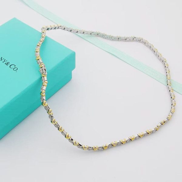 18K T Schlumberger Eighteen Stone Choker Necklace - 图片 6