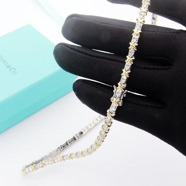 18K T Schlumberger Eighteen Stone Choker Necklace - 图片 7