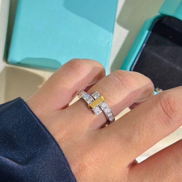 18K T Edge Bypass Ring - 图片 3