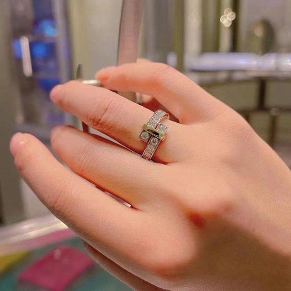18K T Edge Bypass Ring - 图片 5