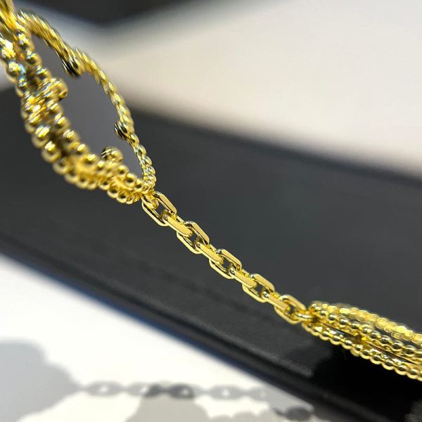 18K Vintage Alhambra Five Motifs Black Clover Bracelet - Image 7