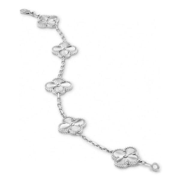 18K Vintage Alhambra Five Motifs Clover Bracelet - 图片 2