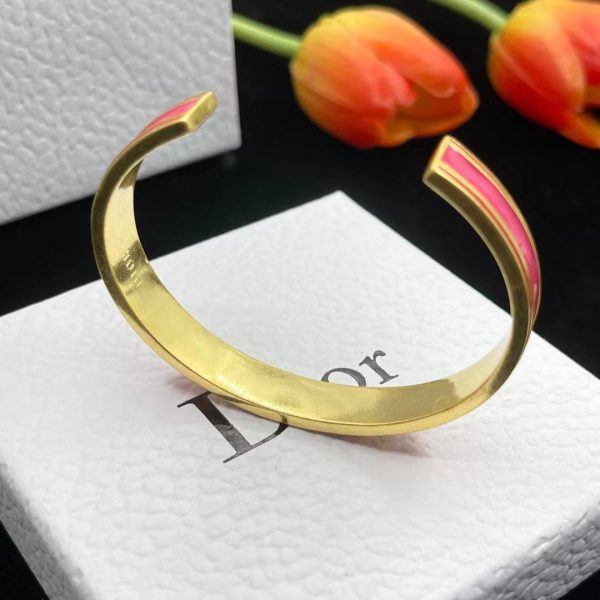 18K CD Pink Code Bangle Bracelet - 图片 5