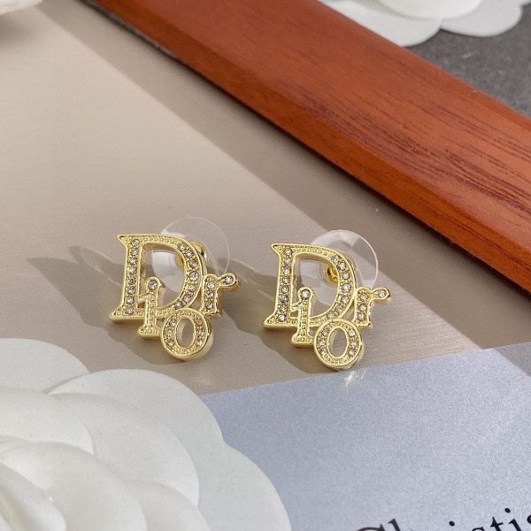 18K CD Rhinestone Vintage Earrings - 图片 2