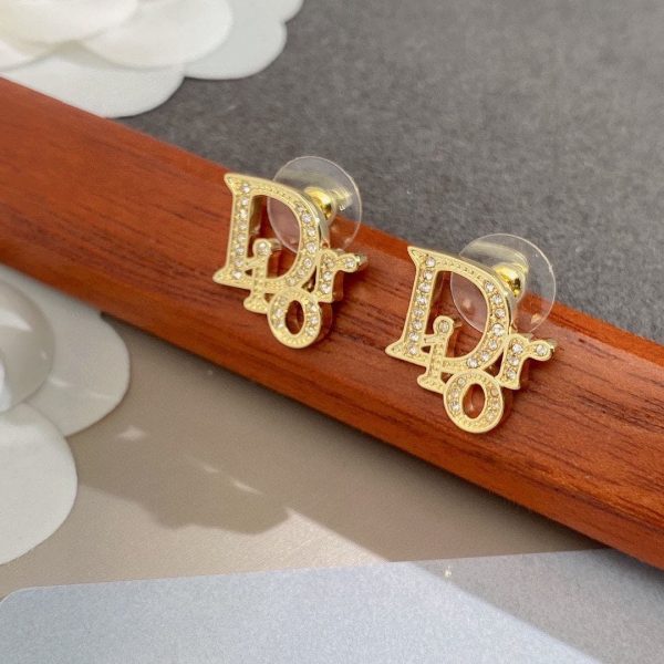 18K CD Rhinestone Vintage Earrings - 图片 3