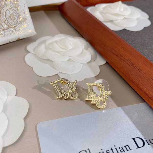 18K CD Rhinestone Vintage Earrings - 图片 4