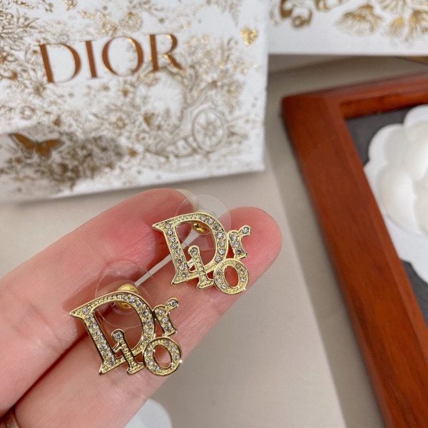 18K CD Rhinestone Vintage Earrings - 图片 5
