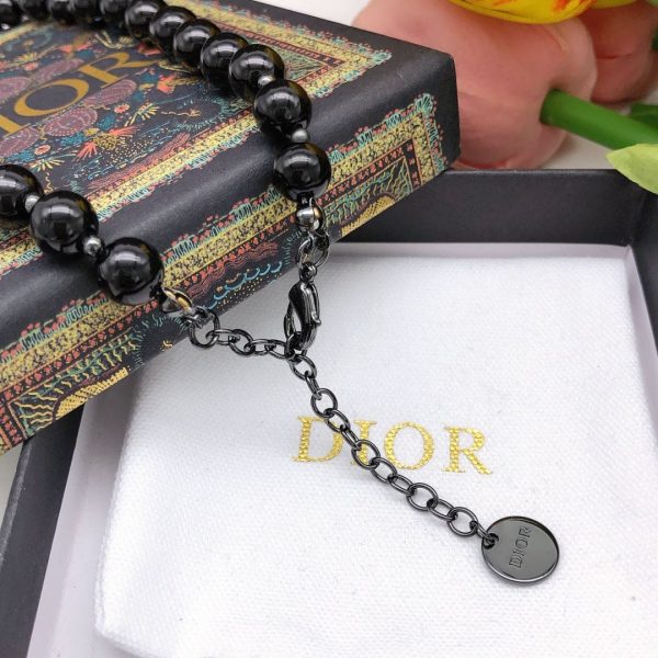 18K CD Black Crystal Beads Necklace - 图片 6