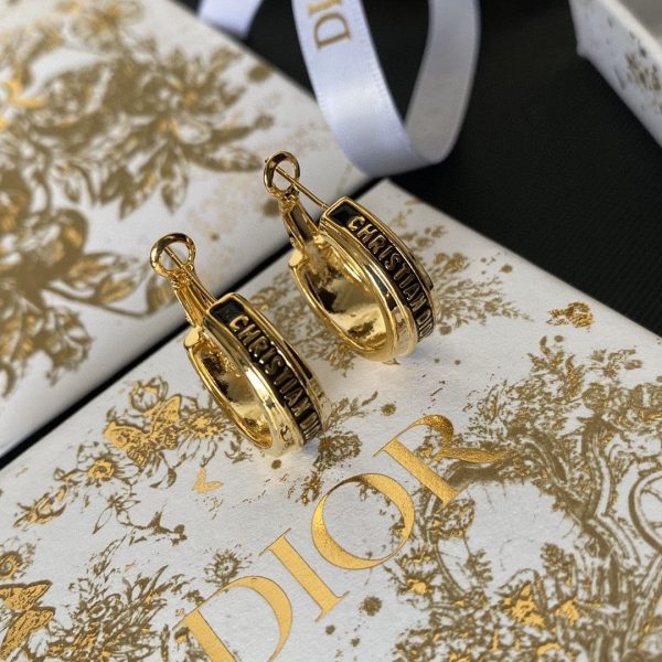 18K CD Code Earrings - 图片 4