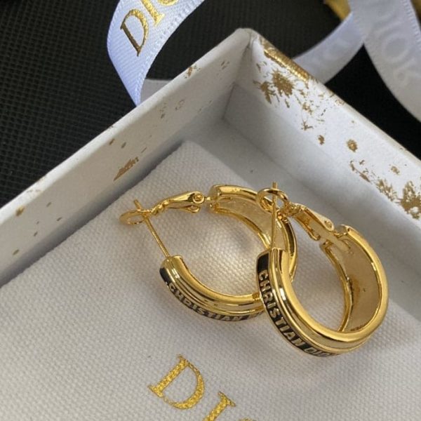 18K CD Code Earrings - 图片 5