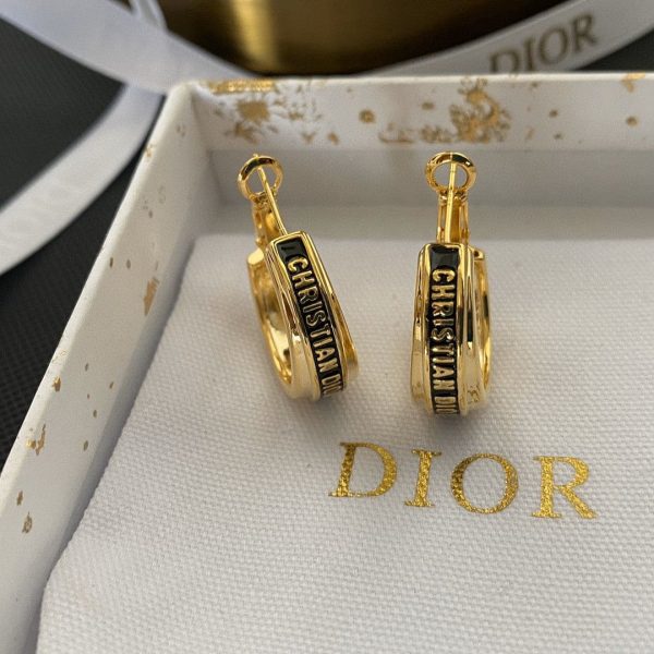 18K CD Code Earrings - 图片 2