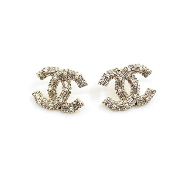 18K CC Push Back Earrings - 图片 4