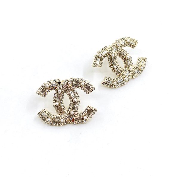 18K CC Push Back Earrings - 图片 5