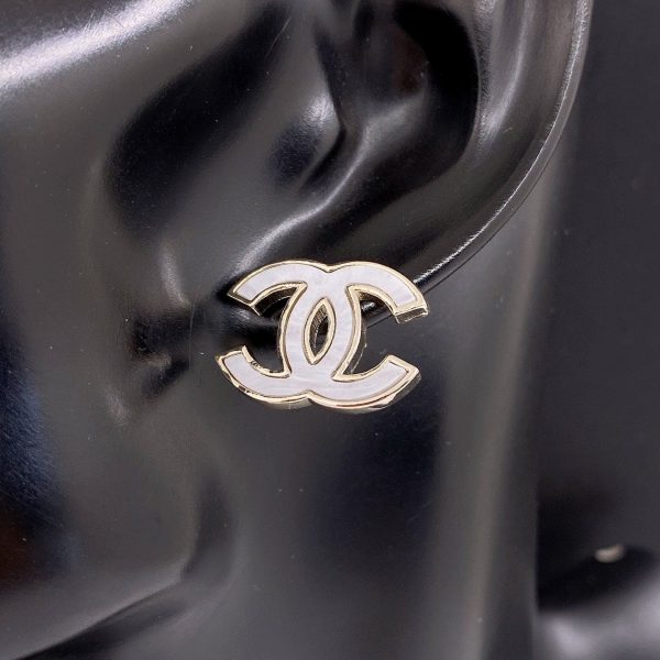 18K CC Marble Earrings - 图片 2