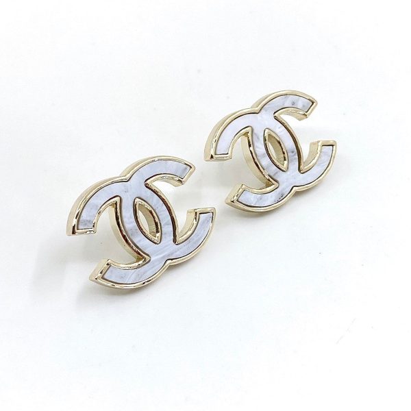 18K CC Marble Earrings - 图片 5
