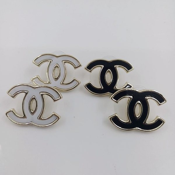 18K CC Black Earrings - 图片 5