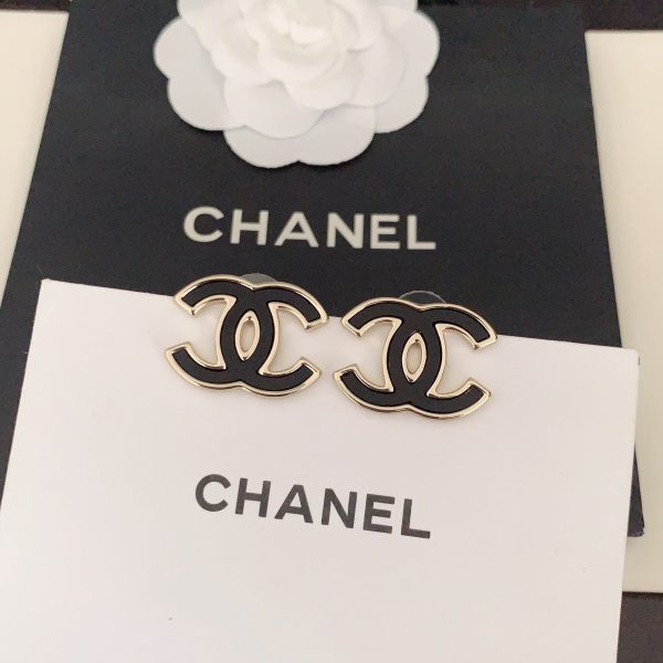 18K CC Black Earrings - 图片 4