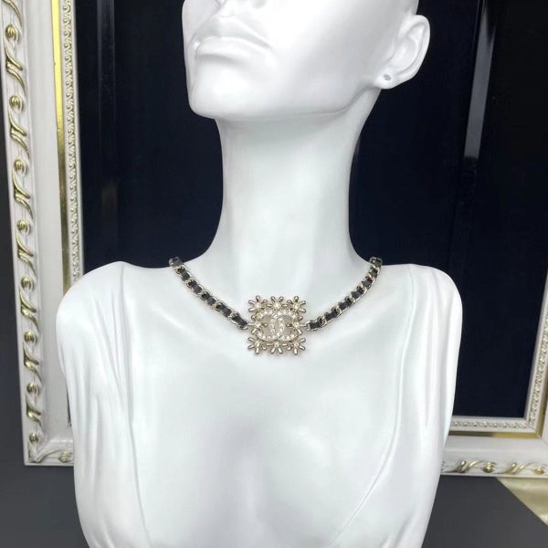 18K CC Lambskin Choker Necklace - 图片 2
