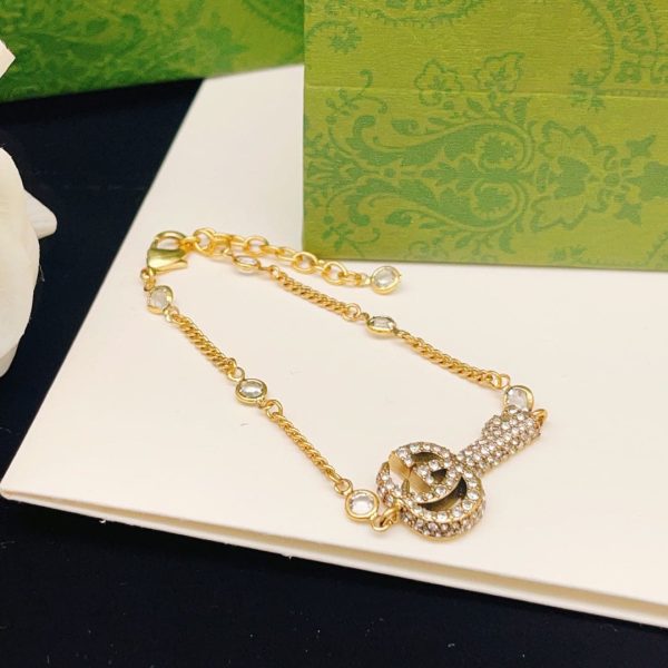 18K Double G Crystal Key Bracelet - 图片 4