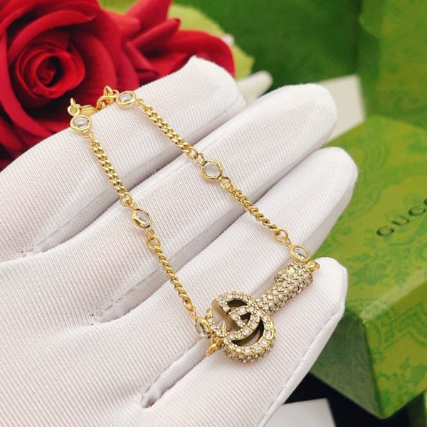 18K Double G Crystal Key Bracelet - 图片 7