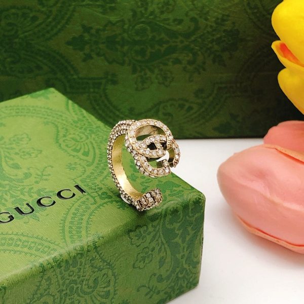 18K Double G Crystal Ring - 图片 4