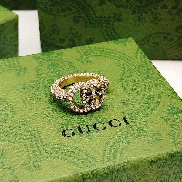 18K Double G Crystal Ring - 图片 6