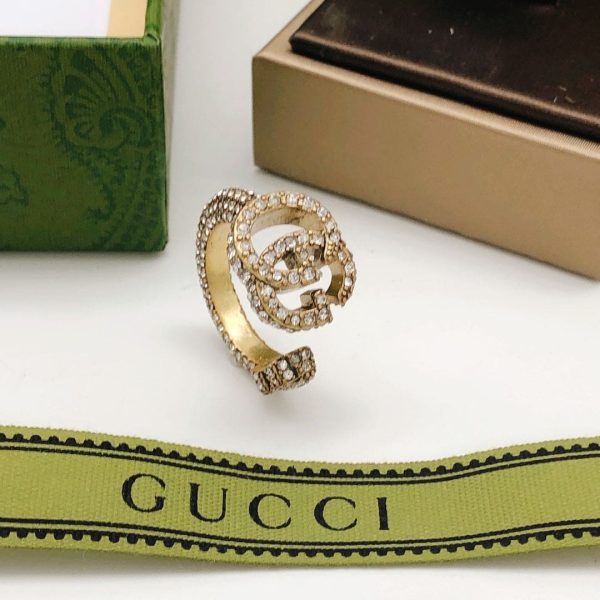 18K Double G Crystal Ring - 图片 7