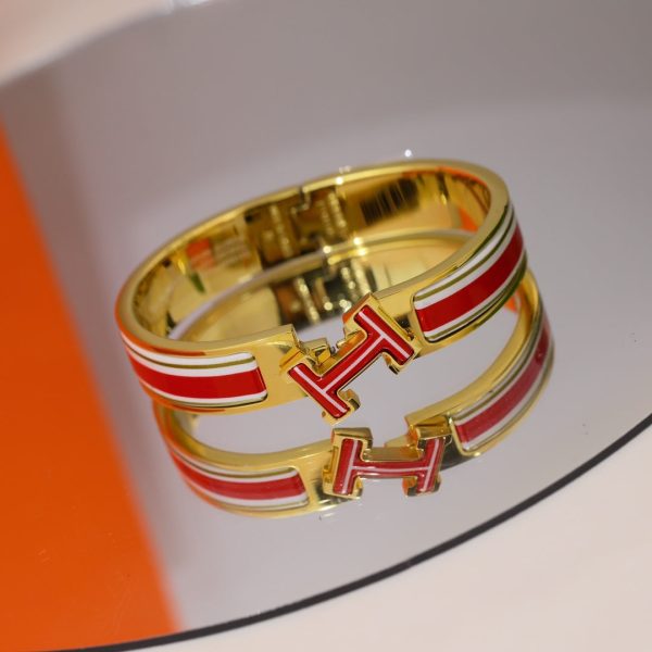 18K Clic H Red & White Bracelet - 图片 4