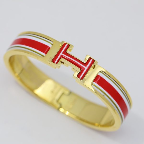 18K Clic H Red & White Bracelet - 图片 6