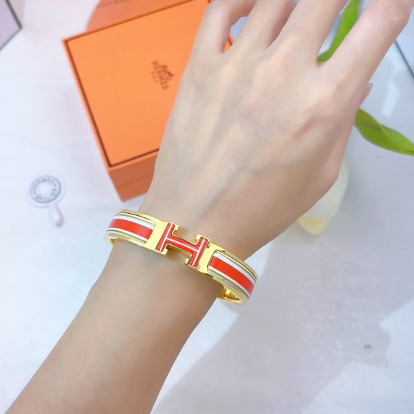 18K Clic H Red & White Bracelet - 图片 5