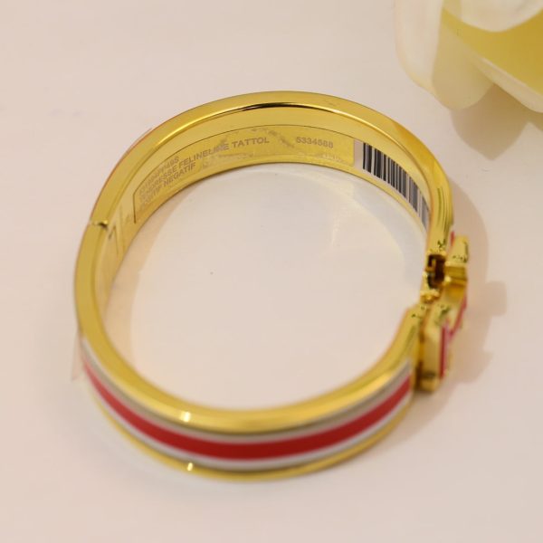 18K Clic H Red & White Bracelet - 图片 8