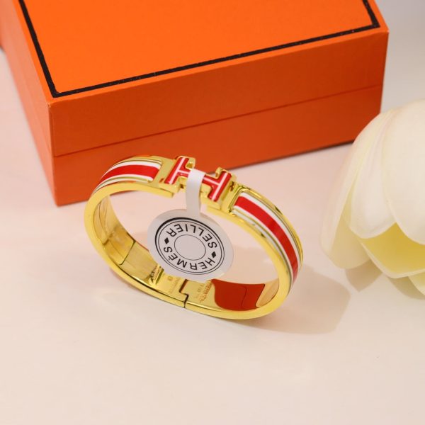 18K Clic H Red & White Bracelet - 图片 9