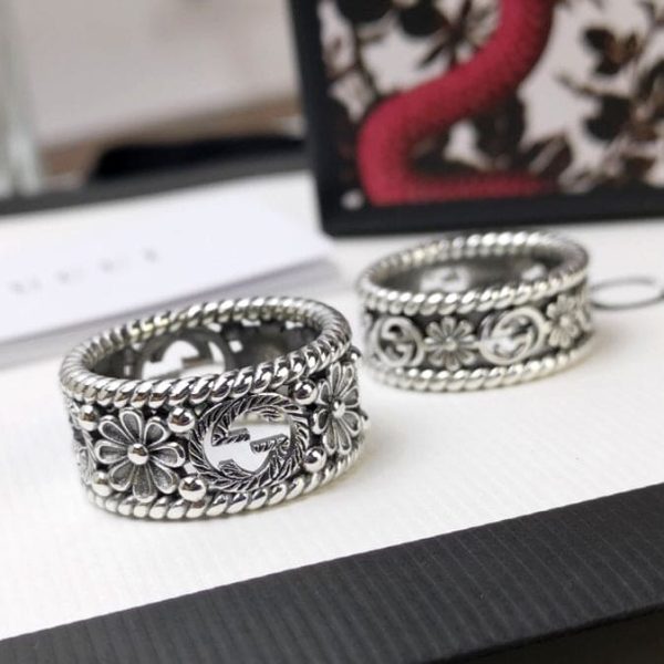 Double G Interlocking G Flowers Ring - Image 3