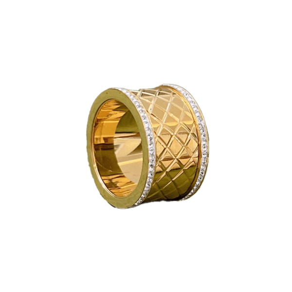 18K Double G Diamond Ring