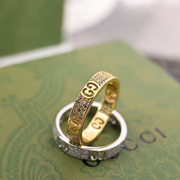 18K Double G Icon Full Diamonds Ring - 图片 6