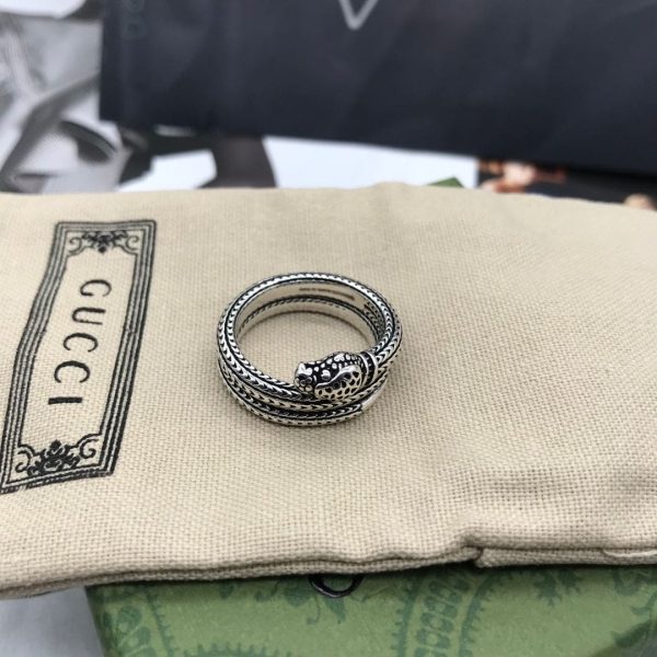 Double G Garden Silver Snake Ring - 图片 2