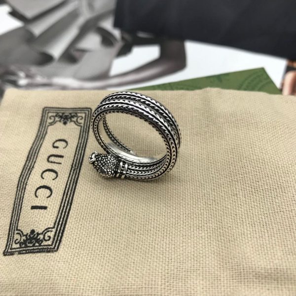 Double G Garden Silver Snake Ring - 图片 4
