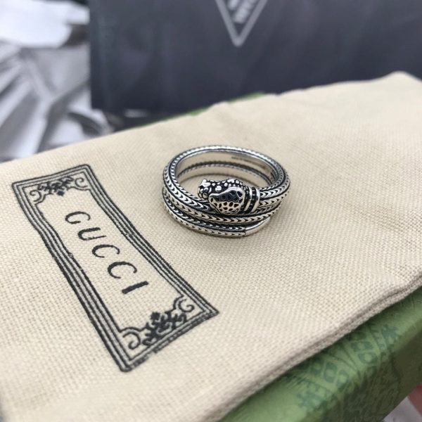 Double G Garden Silver Snake Ring - 图片 3