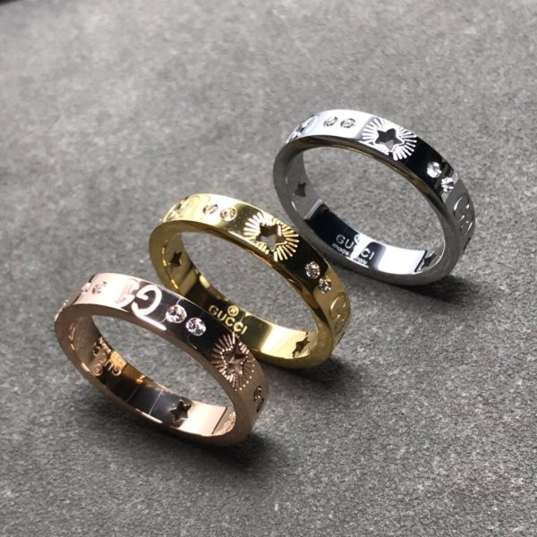 18K Double G Icon Diamonds Ring - 图片 4