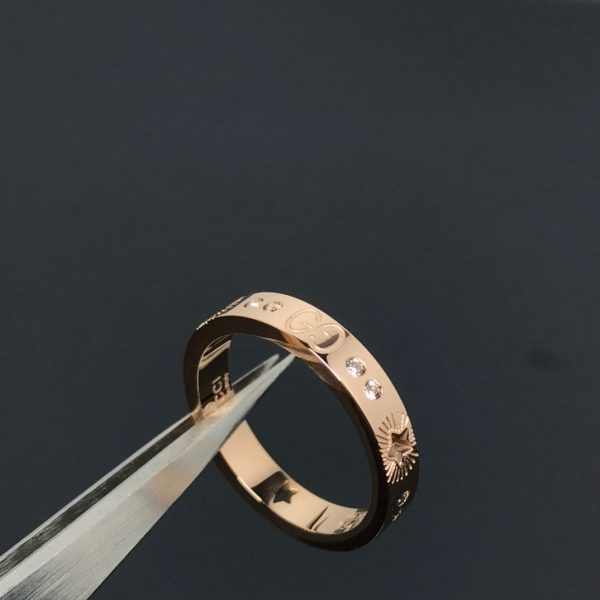 18K Double G Icon Diamonds Ring - 图片 3
