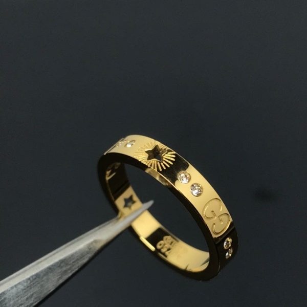 18K Double G Icon Diamonds Ring - 图片 2