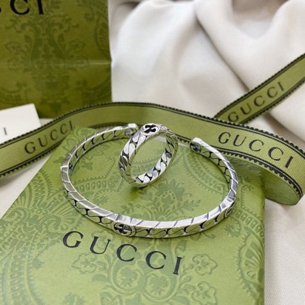 Double G Interlocking G Cuff Bracelet - 图片 5