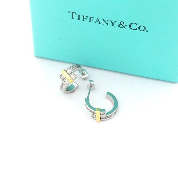 18K T Edge Hoop Earrings - 图片 4