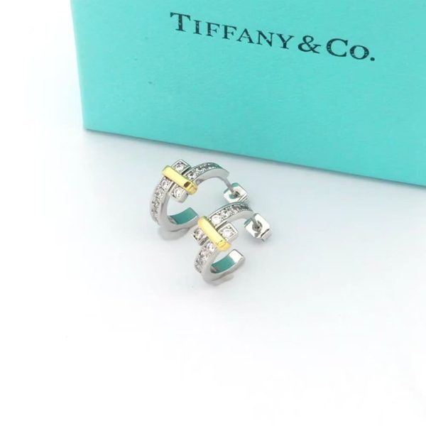 18K T Edge Hoop Earrings - 图片 5