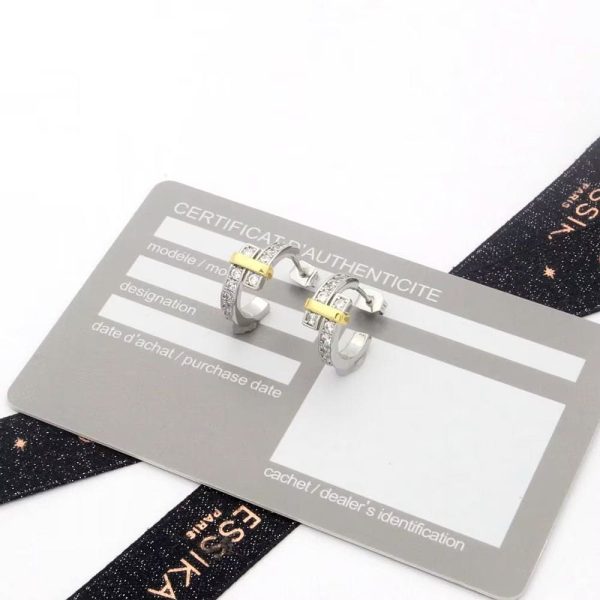 18K T Edge Hoop Earrings - 图片 6