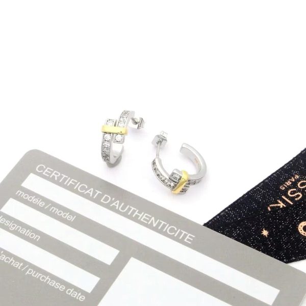 18K T Edge Hoop Earrings - 图片 7