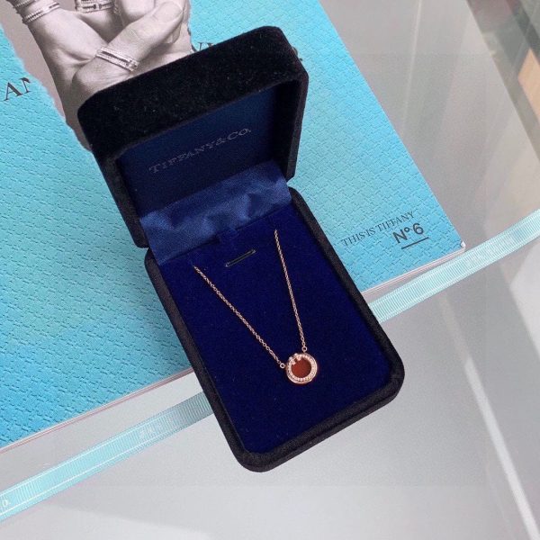 18K T Diamond & Turquoise Circle Pendant Necklace - 图片 5