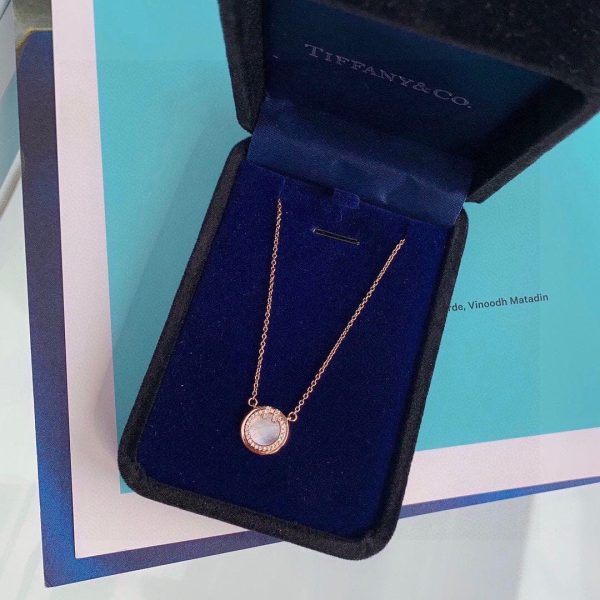 18K T Diamond & Turquoise Circle Pendant Necklace - 图片 6