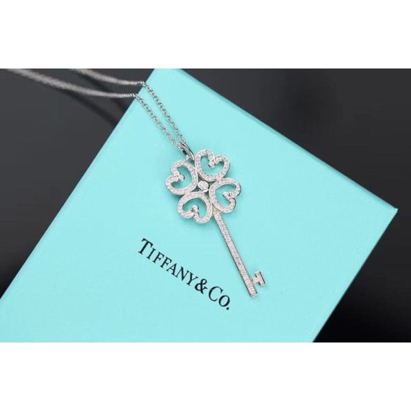 18K T Quatre Heart Key Diamond Necklace - 图片 6