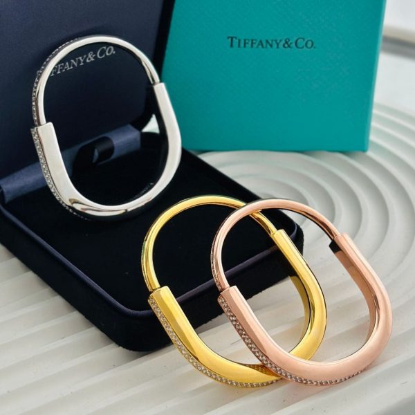 18K T Lock Bangle Full Pavé Diamonds Bracelet - 图片 12